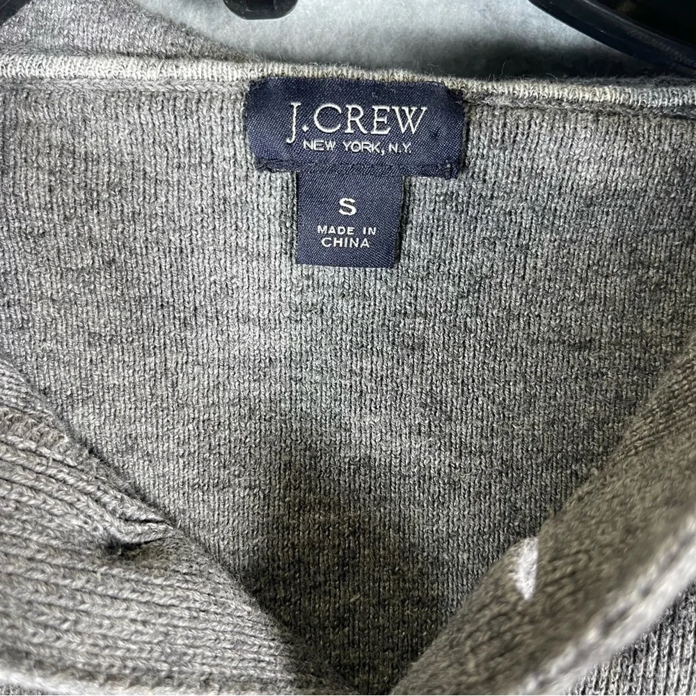 J Crew Hooded Pullover Kangaroo‎ Pocket Cotton Gray Sweater Mens Size Small